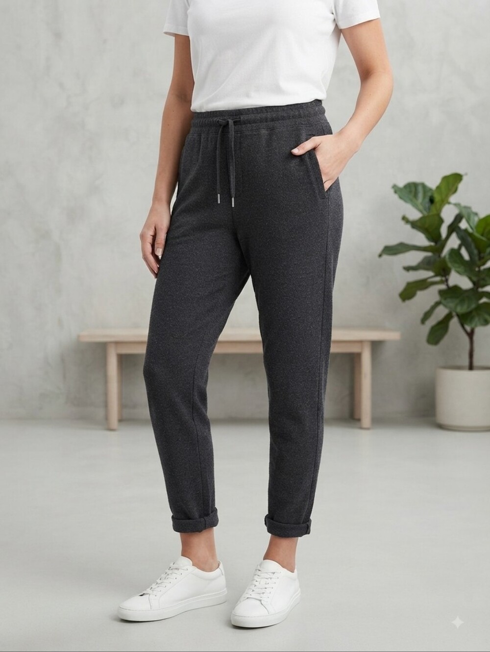 Sweaty Betty Grey Joggers Cuffed Ankle Women’s Size US 12